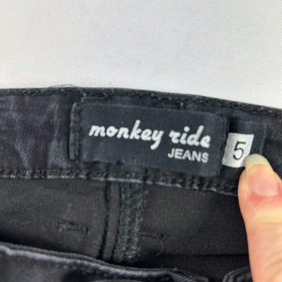 Monkey Ride Jeans Juniors Size 5 Black Skinny Denim Stretch Style P6004C Inseam - Picture 5 of 9